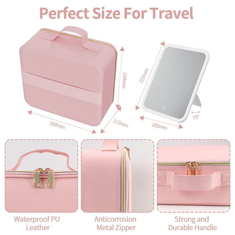 LED Cosmetic Travel Case